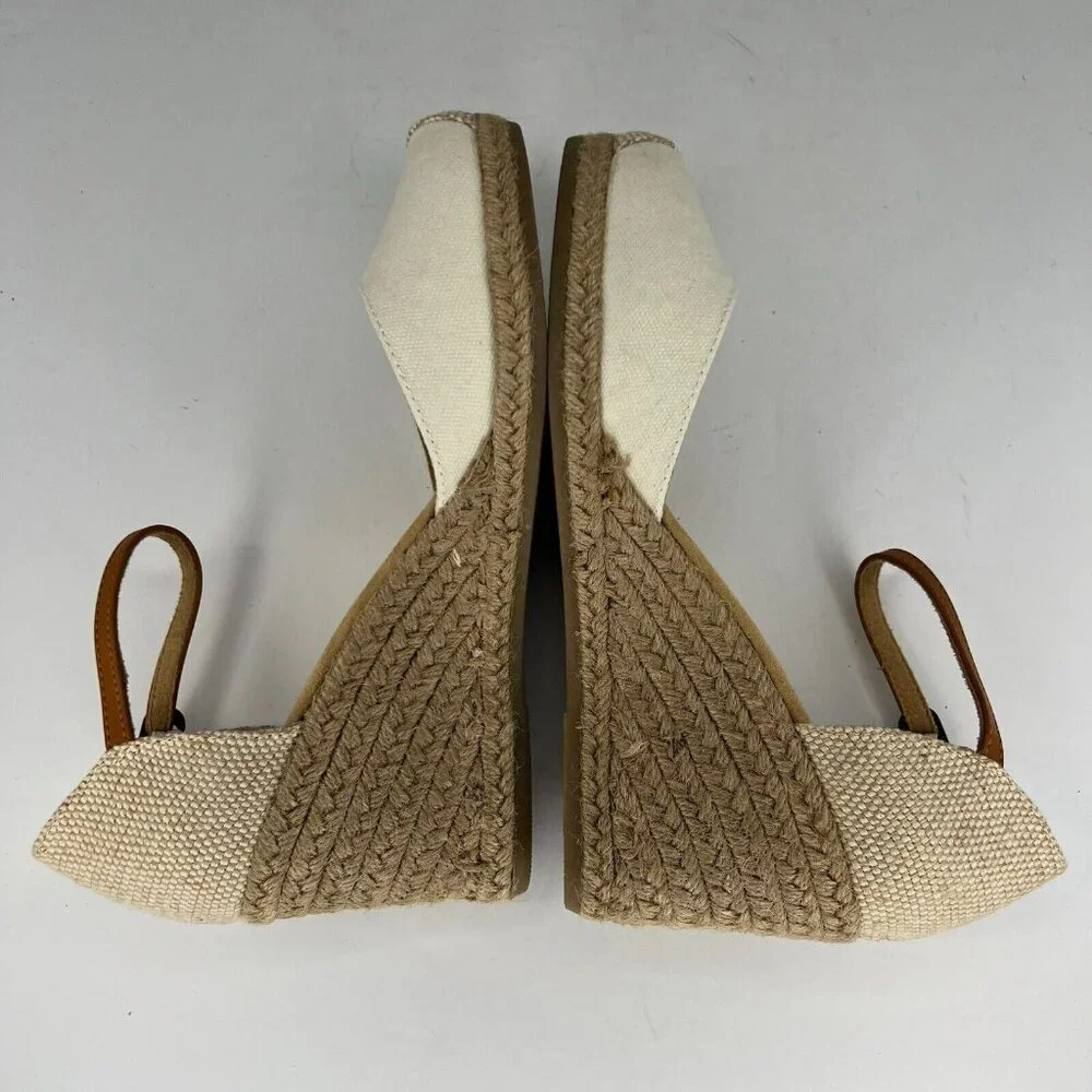 White Mountain W13809 Mamba Womens Beige High Heel Wedge Sandals Size 10M